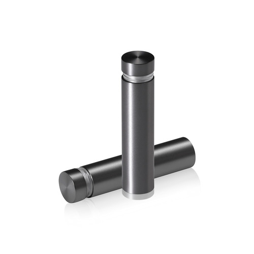 1/2'' Diameter X 1-3/4'' Barrel Length, Aluminum Flat Head Standoffs, Titanium Anodized Finish Easy Fasten Standoff (For Inside / Outside use) Tamper Proof Standoff [Required Material Hole Size: 3/8'']