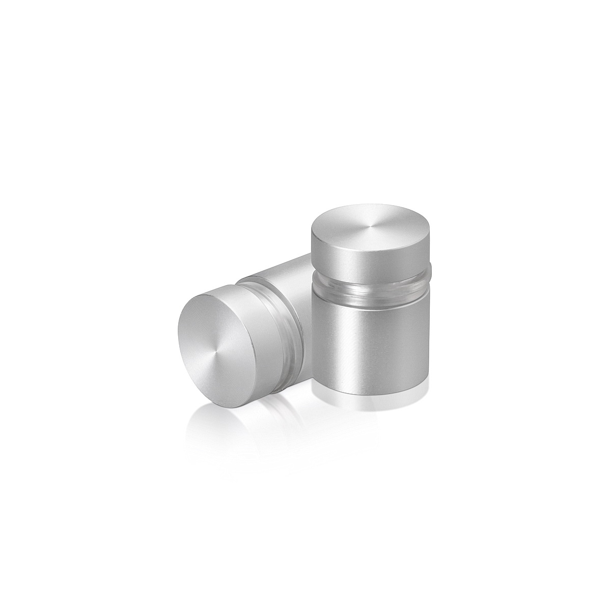 5/8'' Diameter X 1/2'' Barrel Length, Aluminum Flat Head Standoffs, Clear Anodized Finish Easy Fasten Standoff (For Inside / Outside use) Tamper Proof Standoff [Required Material Hole Size: 7/16'']