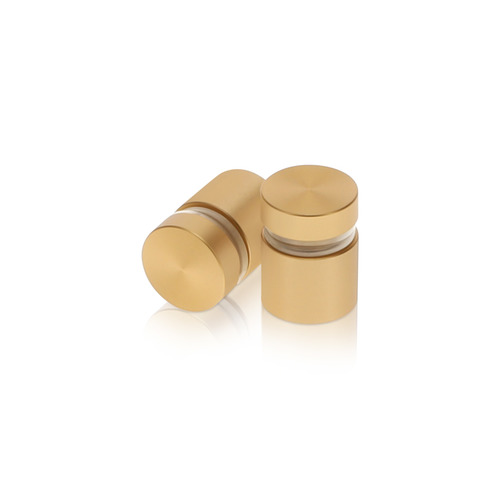 5/8'' Diameter X 1/2'' Barrel Length, Aluminum Flat Head Standoffs, Champagne Anodized Finish Easy Fasten Standoff (For Inside / Outside use) Tamper Proof Standoff [Required Material Hole Size: 7/16'']