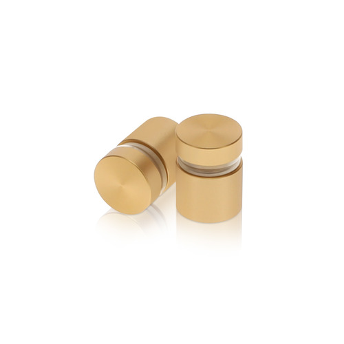 5/8'' Diameter X 1/2'' Barrel Length, Aluminum Flat Head Standoffs, Matte Champagne Anodized Finish Easy Fasten Standoff (For Inside / Outside use) Tamper Proof Standoff [Required Material Hole Size: 7/16'']
