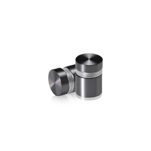 5/8'' Diameter X 1/2'' Barrel Length, Aluminum Flat Head Standoffs, Titanium Anodized Finish Easy Fasten Standoff (For Inside / Outside use) Tamper Proof Standoff [Required Material Hole Size: 7/16'']