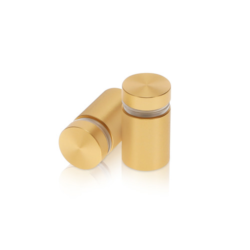 5/8'' Diameter X 3/4'' Barrel Length, Aluminum Flat Head Standoffs, Champagne Anodized Finish Easy Fasten Standoff (For Inside / Outside use) Tamper Proof Standoff [Required Material Hole Size: 7/16'']