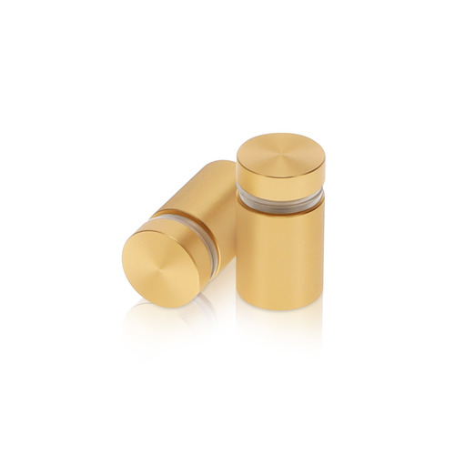 5/8'' Diameter X 3/4'' Barrel Length, Aluminum Flat Head Standoffs, Matte Champagne Anodized Finish Easy Fasten Standoff (For Inside / Outside use) Tamper Proof Standoff [Required Material Hole Size: 7/16'']