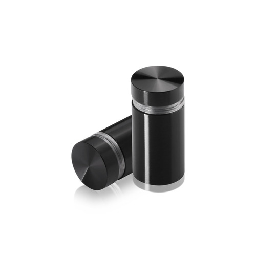 5/8'' Diameter X 1'' Barrel Length, Aluminum Flat Head Standoffs, Black Anodized Finish Easy Fasten Standoff (For Inside / Outside use) Tamper Proof Standoff [Required Material Hole Size: 7/16'']