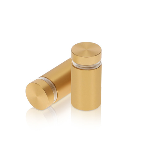 5/8'' Diameter X 1'' Barrel Length, Aluminum Flat Head Standoffs, Champagne Anodized Finish Easy Fasten Standoff (For Inside / Outside use) Tamper Proof Standoff [Required Material Hole Size: 7/16'']