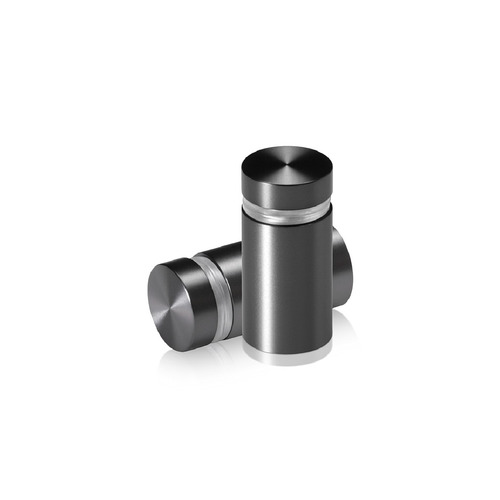 5/8'' Diameter X 1'' Barrel Length, Aluminum Flat Head Standoffs, Titanium Anodized Finish Easy Fasten Standoff (For Inside / Outside use) Tamper Proof Standoff [Required Material Hole Size: 7/16'']