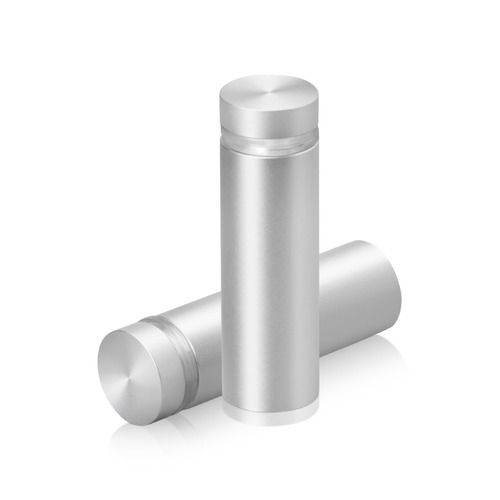 5/8'' Diameter X 1-3/4'' Barrel Length, Aluminum Flat Head Standoffs, Clear Anodized Finish Easy Fasten Standoff (For Inside / Outside use) Tamper Proof Standoff [Required Material Hole Size: 7/16'']