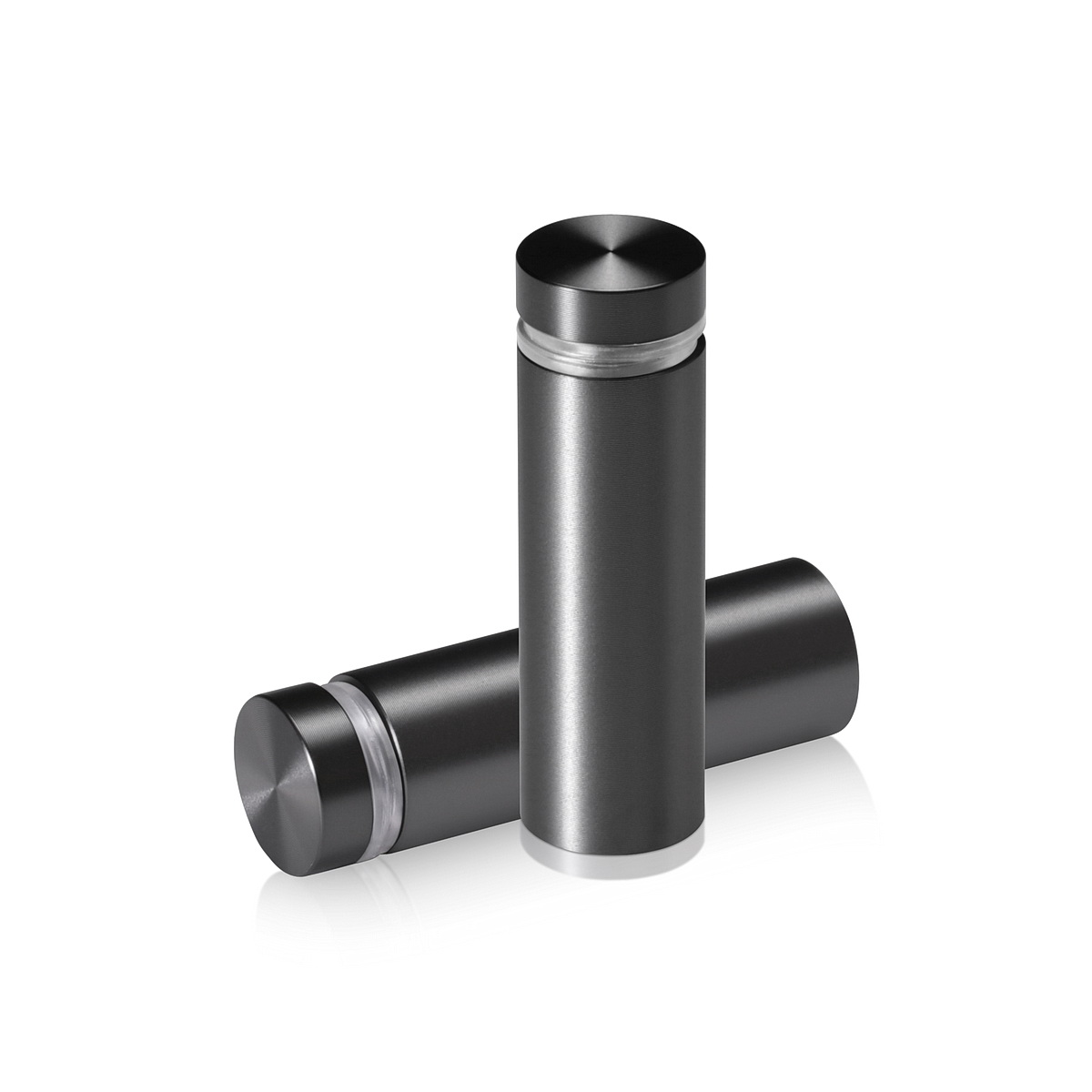 5/8'' Diameter X 1-3/4'' Barrel Length, Aluminum Flat Head Standoffs, Titanium Anodized Finish Easy Fasten Standoff (For Inside / Outside use) Tamper Proof Standoff [Required Material Hole Size: 7/16'']