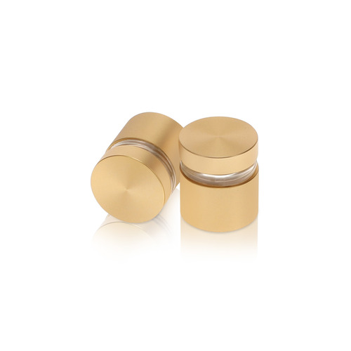 3/4'' Diameter X 1/2'' Barrel Length, Aluminum Flat Head Standoffs, Champagne Anodized Finish Easy Fasten Standoff (For Inside / Outside use) Tamper Proof Standoff [Required Material Hole Size: 7/16'']