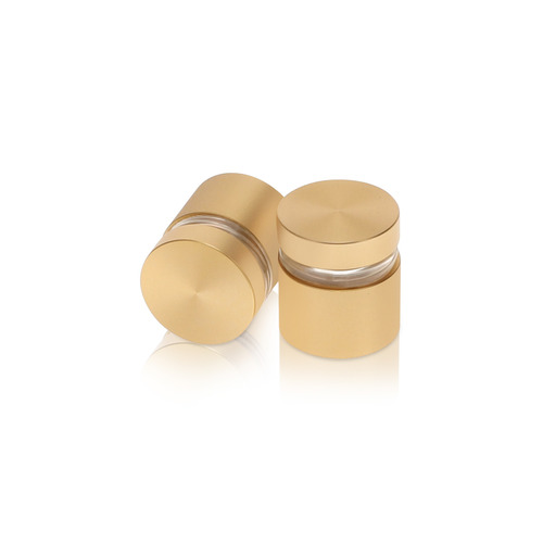 3/4'' Diameter X 1/2'' Barrel Length, Aluminum Flat Head Standoffs, Matte Champagne Anodized Finish Easy Fasten Standoff (For Inside / Outside use) Tamper Proof Standoff [Required Material Hole Size: 7/16'']