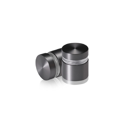 3/4'' Diameter X 1/2'' Barrel Length, Aluminum Flat Head Standoffs, Titanium Anodized Finish Easy Fasten Standoff (For Inside / Outside use) Tamper Proof Standoff [Required Material Hole Size: 7/16'']