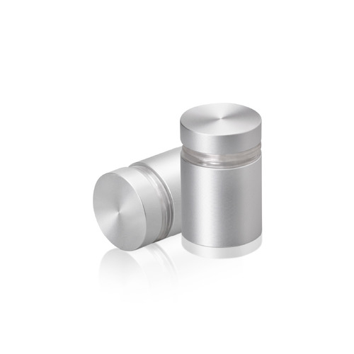 3/4'' Diameter X 3/4'' Barrel Length, Aluminum Flat Head Standoffs, Clear Anodized Finish Easy Fasten Standoff (For Inside / Outside use) Tamper Proof Standoff [Required Material Hole Size: 7/16'']