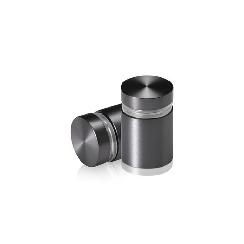 3/4'' Diameter X 3/4'' Barrel Length, Aluminum Flat Head Standoffs, Titanium Anodized Finish Easy Fasten Standoff (For Inside / Outside use) Tamper Proof Standoff [Required Material Hole Size: 7/16'']