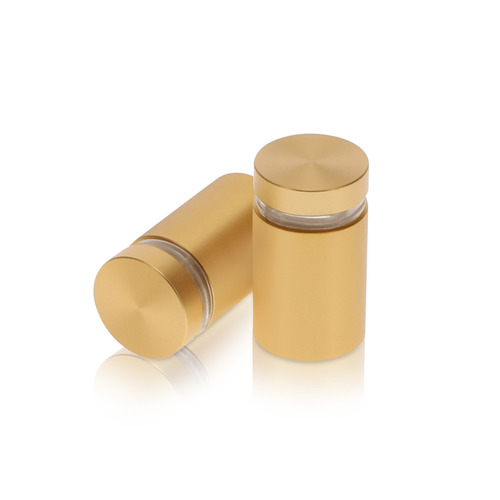 3/4'' Diameter X 1'' Barrel Length, Aluminum Flat Head Standoffs, Champagne Anodized Finish Easy Fasten Standoff (For Inside / Outside use) Tamper Proof Standoff [Required Material Hole Size: 7/16'']