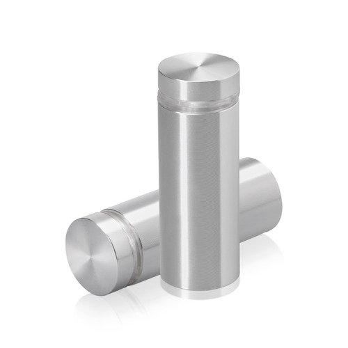3/4'' Diameter X 1-3/4'' Barrel Length, Aluminum Flat Head Standoffs, Shiny Anodized Finish Easy Fasten Standoff (For Inside / Outside use) Tamper Proof Standoff [Required Material Hole Size: 7/16'']