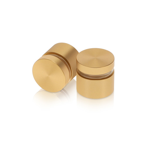 7/8'' Diameter X 1/2'' Barrel Length, Aluminum Flat Head Standoffs, Champagne Anodized Finish Easy Fasten Standoff (For Inside / Outside use) Tamper Proof Standoff [Required Material Hole Size: 7/16'']