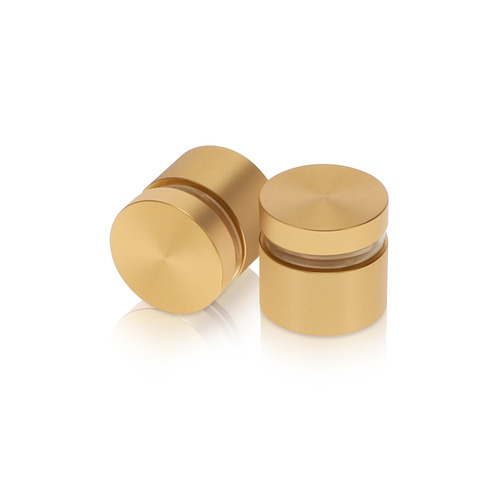 7/8'' Diameter X 1/2'' Barrel Length, Aluminum Flat Head Standoffs, Matte Champagne Anodized Finish Easy Fasten Standoff (For Inside / Outside use) Tamper Proof Standoff [Required Material Hole Size: 7/16'']