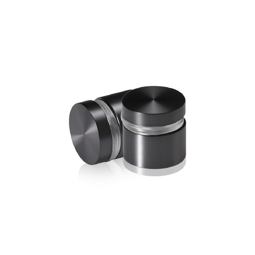 7/8'' Diameter X 1/2'' Barrel Length, Aluminum Flat Head Standoffs, Titanium Anodized Finish Easy Fasten Standoff (For Inside / Outside use) Tamper Proof Standoff [Required Material Hole Size: 7/16'']