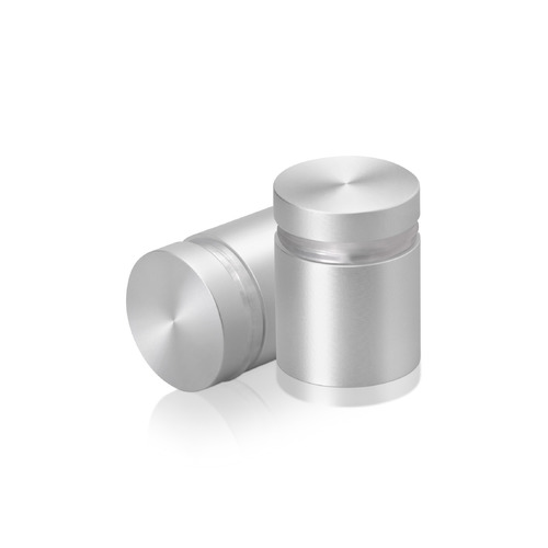 7/8'' Diameter X 3/4'' Barrel Length, Aluminum Flat Head Standoffs, Clear Anodized Finish Easy Fasten Standoff (For Inside / Outside use) Tamper Proof Standoff [Required Material Hole Size: 7/16'']