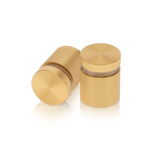 7/8'' Diameter X 3/4'' Barrel Length, Aluminum Flat Head Standoffs, Champagne Anodized Finish Easy Fasten Standoff (For Inside / Outside use) Tamper Proof Standoff [Required Material Hole Size: 7/16'']