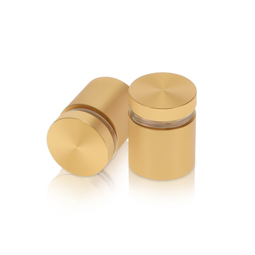 7/8'' Diameter X 3/4'' Barrel Length, Aluminum Flat Head Standoffs, Matte Champagne Anodized Finish Easy Fasten Standoff (For Inside / Outside use) Tamper Proof Standoff [Required Material Hole Size: 7/16'']