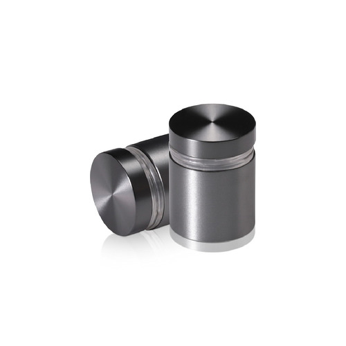 7/8'' Diameter X 3/4'' Barrel Length, Aluminum Flat Head Standoffs, Titanium Anodized Finish Easy Fasten Standoff (For Inside / Outside use) Tamper Proof Standoff [Required Material Hole Size: 7/16'']