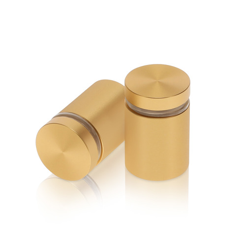 7/8'' Diameter X 1'' Barrel Length, Aluminum Flat Head Standoffs, Champagne Anodized Finish Easy Fasten Standoff (For Inside / Outside use) Tamper Proof Standoff [Required Material Hole Size: 7/16'']