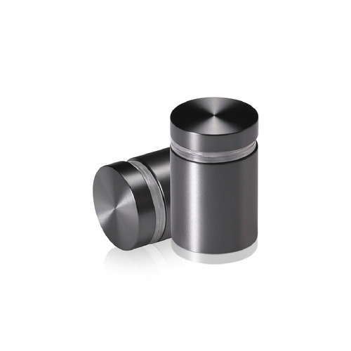 7/8'' Diameter X 1'' Barrel Length, Aluminum Flat Head Standoffs, Titanium Anodized Finish Easy Fasten Standoff (For Inside / Outside use) Tamper Proof Standoff [Required Material Hole Size: 7/16'']