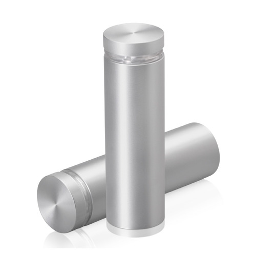 7/8'' Diameter X 2-1/2'' Barrel Length, Aluminum Flat Head Standoffs, Clear Anodized Finish Easy Fasten Standoff (For Inside / Outside use) Tamper Proof Standoff [Required Material Hole Size: 7/16'']