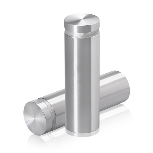 7/8'' Diameter X 2-1/2'' Barrel Length, Aluminum Flat Head Standoffs, Shiny Anodized Finish Easy Fasten Standoff (For Inside / Outside use) Tamper Proof Standoff [Required Material Hole Size: 7/16'']