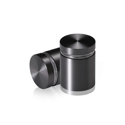 1'' Diameter X 1'' Barrel Length, Aluminum Flat Head Standoffs, Titanium Anodized Finish Easy Fasten Standoff (For Inside / Outside use) Tamper Proof Standoff [Required Material Hole Size: 7/16'']