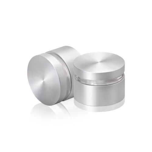 1-1/4'' Diameter X 1/2'' Barrel Length, Aluminum Flat Head Standoffs, Clear Anodized Finish Easy Fasten Standoff (For Inside / Outside use) Tamper Proof Standoff [Required Material Hole Size: 7/16'']