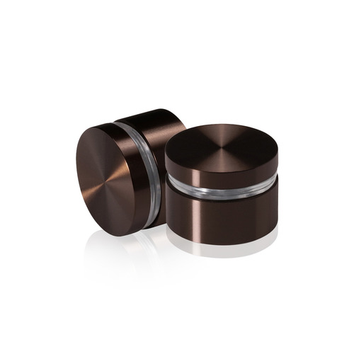 1-1/4'' Diameter X 1/2'' Barrel Length, Aluminum Flat Head Standoffs, Bronze Anodized Finish Easy Fasten Standoff (For Inside / Outside use) Tamper Proof Standoff [Required Material Hole Size: 7/16'']