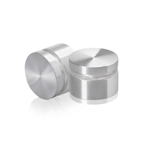 1-1/4'' Diameter X 1/2'' Barrel Length, Aluminum Flat Head Standoffs, Shiny Anodized Finish Easy Fasten Standoff (For Inside / Outside use) Tamper Proof Standoff [Required Material Hole Size: 7/16'']