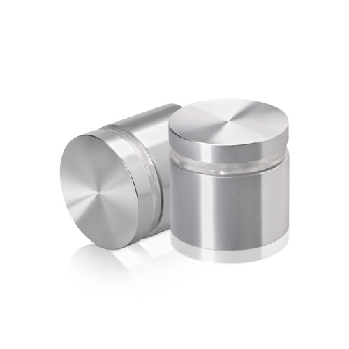 1-1/4'' Diameter X 3/4'' Barrel Length, Aluminum Flat Head Standoffs, Shiny Anodized Finish Easy Fasten Standoff (For Inside / Outside use) Tamper Proof Standoff [Required Material Hole Size: 7/16'']