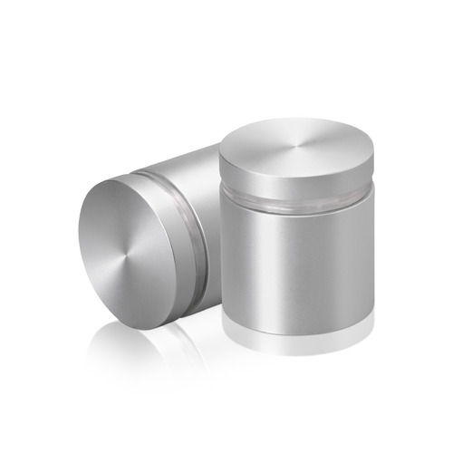1-1/4'' Diameter X 1'' Barrel Length, Aluminum Flat Head Standoffs, Clear Anodized Finish Easy Fasten Standoff (For Inside / Outside use) Tamper Proof Standoff [Required Material Hole Size: 7/16'']