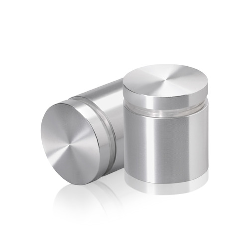 1-1/4'' Diameter X 1'' Barrel Length, Aluminum Flat Head Standoffs, Shiny Anodized Finish Easy Fasten Standoff (For Inside / Outside use) Tamper Proof Standoff [Required Material Hole Size: 7/16'']