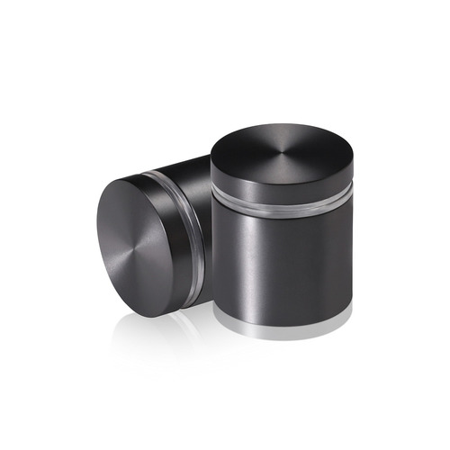 1-1/4'' Diameter X 1'' Barrel Length, Aluminum Flat Head Standoffs, Titanium Anodized Finish Easy Fasten Standoff (For Inside / Outside use) Tamper Proof Standoff [Required Material Hole Size: 7/16'']
