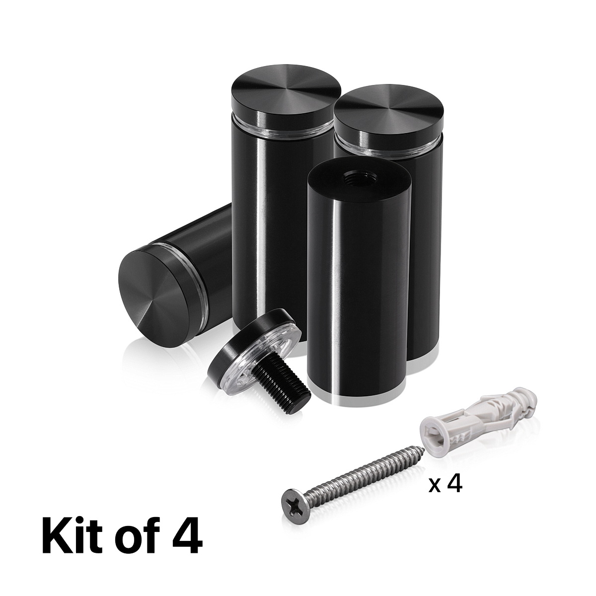 (Set of 4) 11/4'' Diameter X 21/2'' Barrel Length, Aluminum Flat Head