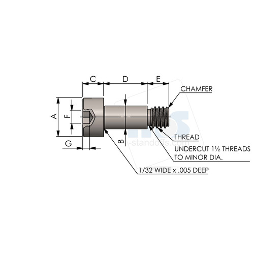 0.156'' Diameter, 0.1875'' Length, 6-32 Thread, Stainless Steel Black Oxide 2 Socket Shoulder Screw