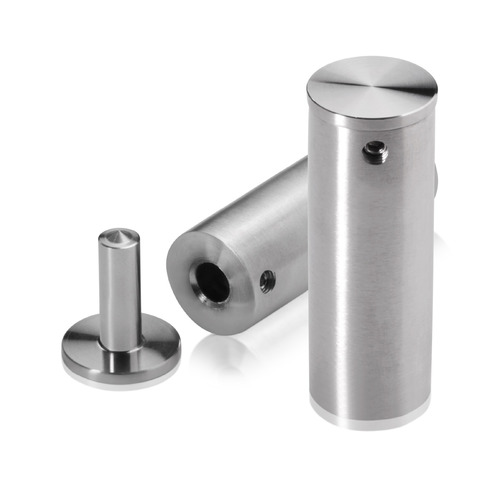3/4'' Diameter x 2'' Barrel Length, Stainless Steel Glass Standoff Satin Brushed Finish  (Indoor) [Required Material Hole Size: 7/16'']