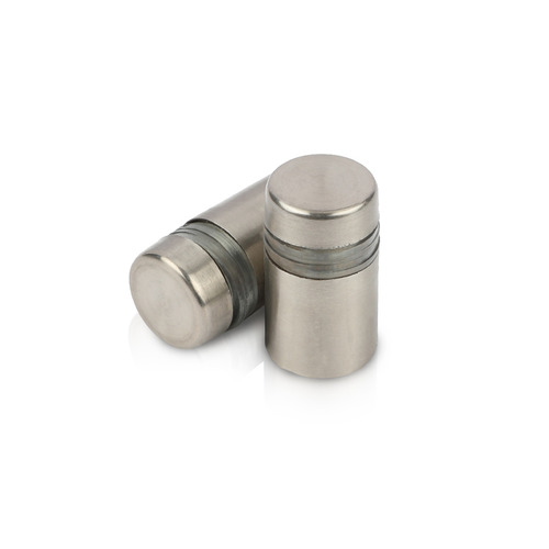 1/2'' Diameter X 1/2'' Barrel Length, Hollow Stainless Steel Brushed Finish. Easy Fasten Standoff (For Inside Use Only) [Required Material Hole Size: 3/8'']