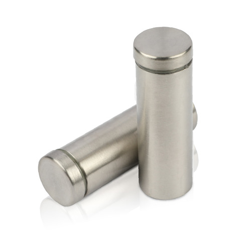 5/8'' Diameter X 1-3/4'' Barrel Length, Hollow Stainless Steel Brushed Finish. Easy Fasten Standoff (For Inside Use Only) [Required Material Hole Size: 7/16'']