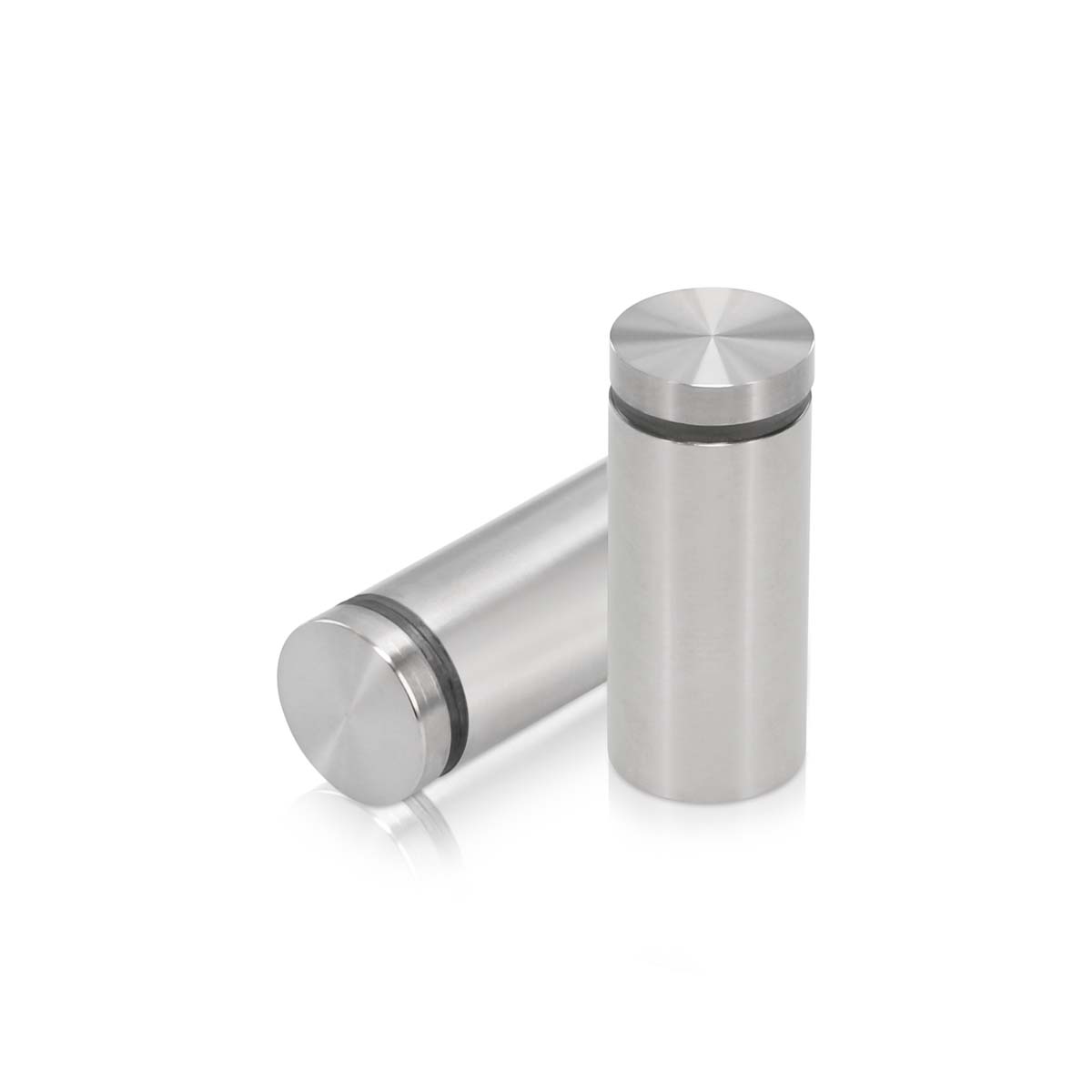 7/8'' Diameter X 1-3/4'' Barrel Length, Hollow Stainless Steel Brushed Finish. Easy Fasten Standoff (For Inside Use Only) [Required Material Hole Size: 7/16'']