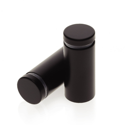 7/8'' Diameter X 1-3/4'' Barrel Length, Hollow Stainless Steel Matte Black Finish. Easy Fasten Standoff (For Inside Use Only) [Required Material Hole Size: 7/16'']