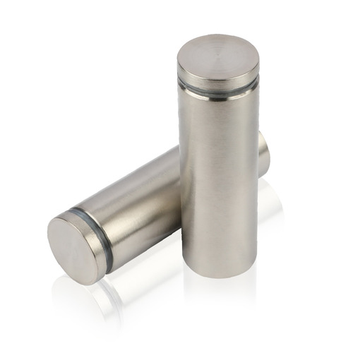 7/8'' Diameter X 2-1/2'' Barrel Length, Hollow Stainless Steel Brushed Finish. Easy Fasten Standoff (For Inside Use Only) [Required Material Hole Size: 7/16'']