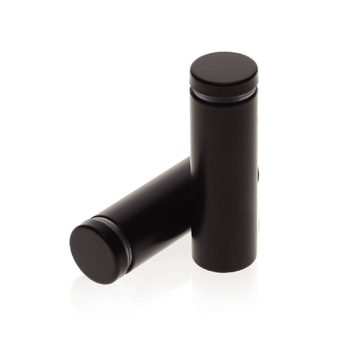 7/8'' Diameter X 2-1/2'' Barrel Length, Hollow Stainless Steel Matte Black Finish. Easy Fasten Standoff (For Inside Use Only) [Required Material Hole Size: 7/16'']