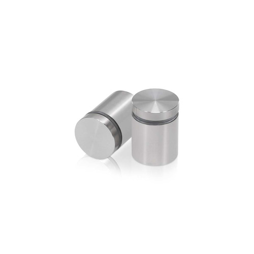1'' Diameter X 1'' Barrel Length, Hollow Stainless Steel Brushed Finish. Easy Fasten Standoff (For Inside Use Only) [Required Material Hole Size: 7/16'']