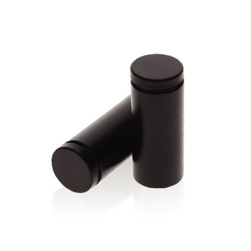 1-1/4'' Diameter X 2-1/2'' Barrel Length, Hollow Stainless Steel Matte Black Finish. Easy Fasten Standoff (For Inside Use Only) [Required Material Hole Size: 7/16'']