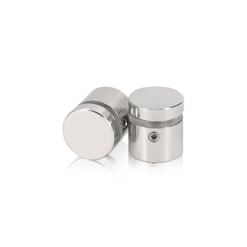 3/4'' Diameter X 1/2'' Barrel Length, (304) Stainless Steel Polished Finish. Easy Fasten Standoff (For Inside / Outside use) Tamper Proof Standoff [Required Material Hole Size: 7/16'']